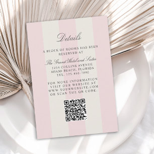 Carte D'accompagnement Détails de mariage simples avec des rayures de cab