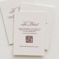 Détails de mariage simples ivoire et burgundy Qr C
