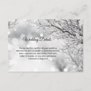 Carte D'accompagnement Détails de mariage sous la neige de Winter Wonderl