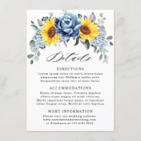 Détails de mariage Sunflower Dusty Blue Slate Peon