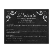 Détails de mariage sur tableau noir floral Directi
