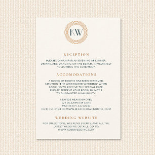 Carte D'accompagnement Détails de mariage Vintage Coastal Retro Sunset De