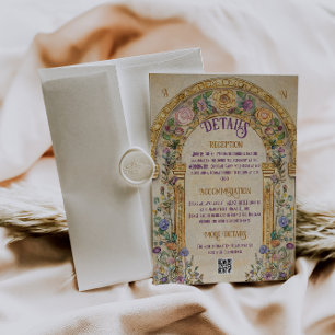Carte D'accompagnement Détails de mariage vintage inspirés de l'Art nouve