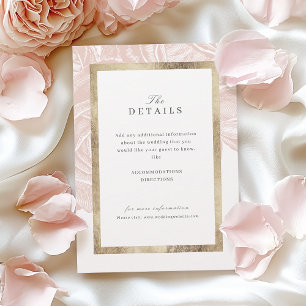 Carte D'accompagnement Détails de mariage vintage or rose luxueux