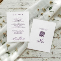 Détails de mariage violet foncé floral vintage fra