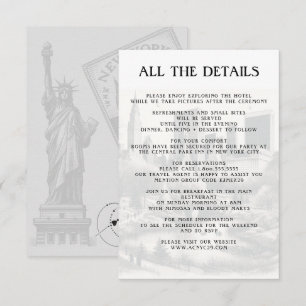 Carte D'accompagnement Détails de passeport de New York City