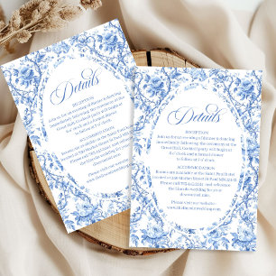 Carte D'accompagnement Détails de réception de mariage avec des roses en