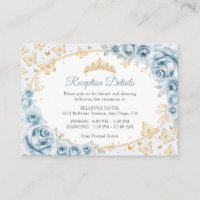 Détails de réception de Quinceanera bleu bébé or