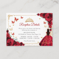 Détails de réception de Quinceanera de roses rouge