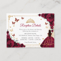 Détails de réception de Quinceanera Roses Bourgogn