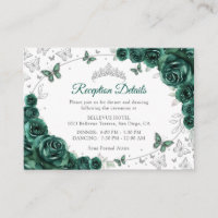 Détails de réception de Quinceanera vert émeraude 