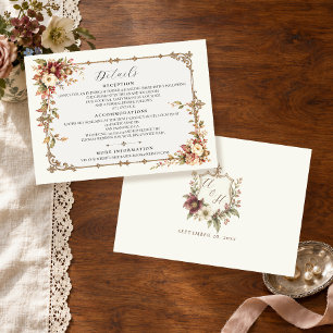 Carte D'accompagnement Détails de réception floraux du jardin Elegant Her