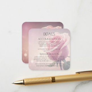 Carte D'accompagnement Détails de rose rose simple jolie personnalisée