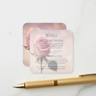 Carte D'accompagnement Détails de rose rose simple personnalisée