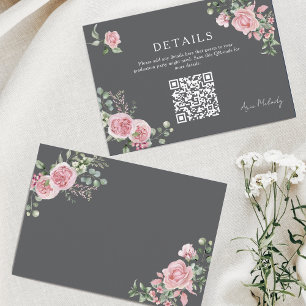 Carte D'accompagnement Détails de Roses Roses Modernes Code QR de Remise