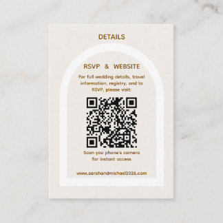 Carte D'accompagnement Détails de RSVP de code QR à arc moderne et paille