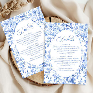 Carte D'accompagnement Détails de weekend de mariage floraux en toile ble