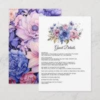 Détails des invités Rose Pétale, Bleu Barbeau et M