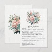 Détails des invités Rose Poussiéreuse, Vert Menthe