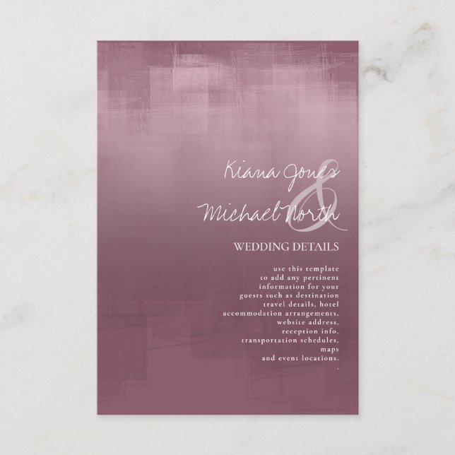 Carte D'accompagnement Détails des reflets aquarelle Mauve ID774 (Devant)