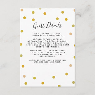 Carte D'accompagnement Détails d'informations pour les invités de mariage