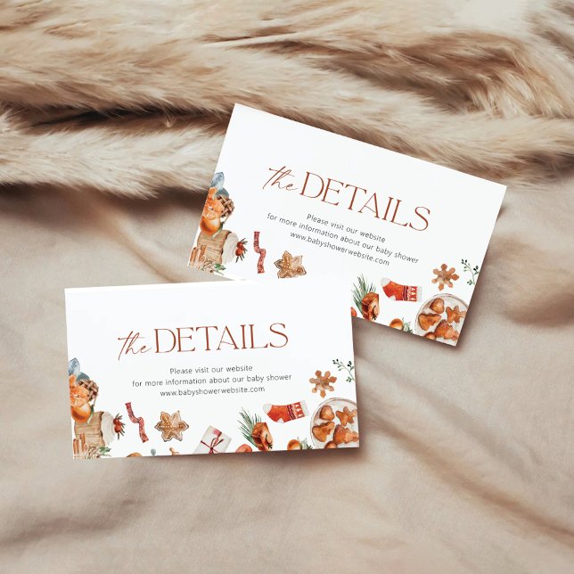 Carte D'accompagnement Détails du Baby shower de Noël d'hiver (Créateur téléchargé)