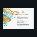 Carte D'accompagnement Détails du Bat mitzvah Tropical turquoise et Gold<br><div class="desc">Entièrement personnalisable. idéal pour donner le ton d'une célébration Bat mitzvah unique et mémorable.</div>