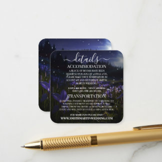 Carte D'accompagnement Détails du champ de fleurs sauvages violettes pers