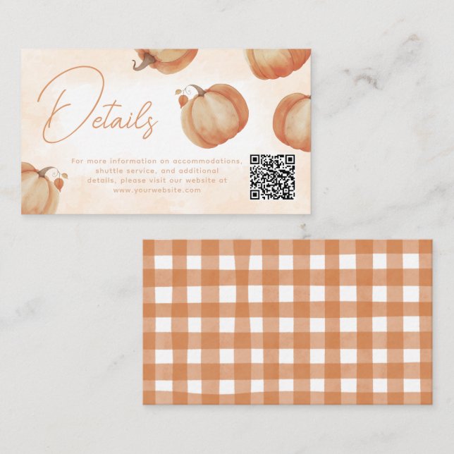 Carte D'accompagnement Détails du Citrouille d'automne (Devant / Derrière)