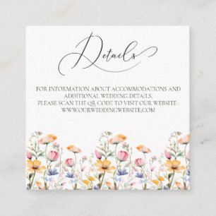 Carte D'accompagnement Détails du code QR Budget Prairie de fleurs sauvag
