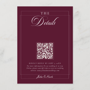 Carte D'accompagnement Détails du code QR de calligraphie ivoire de Bourg