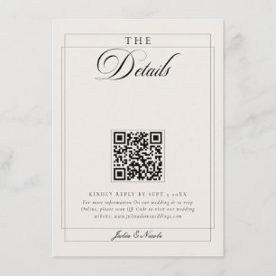 Carte D'accompagnement Détails du code QR de calligraphie sur ivoire noir