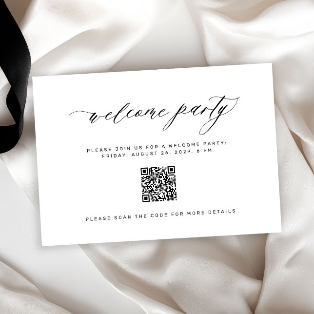 Carte D'accompagnement Détails du code QR d'invitation à la soirée de bie (Créateur téléchargé)