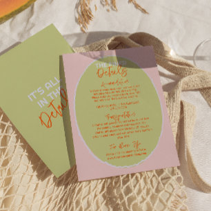 Carte D'accompagnement Détails du Mariage amusant écrit à la main