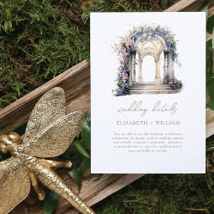 Carte D'accompagnement Détails du mariage Arche fleurie