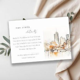 Carte D'accompagnement Détails du Mariage Atlanta Georgia Landscape