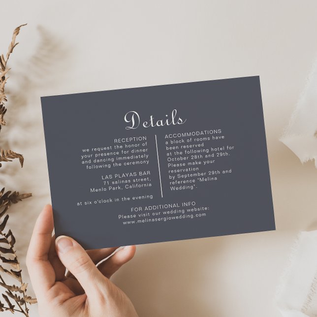 Carte D'accompagnement Détails du Mariage Boho Soirée Simple (Créateur téléchargé)