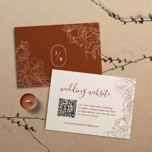 Carte D'accompagnement Détails du Mariage Boho Terracotta moderne Code QR