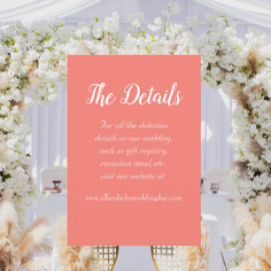 Carte D'accompagnement Détails du Mariage Coral Simple Style