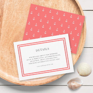 Carte D'accompagnement Détails du Mariage d'Ancre couleur classique modif