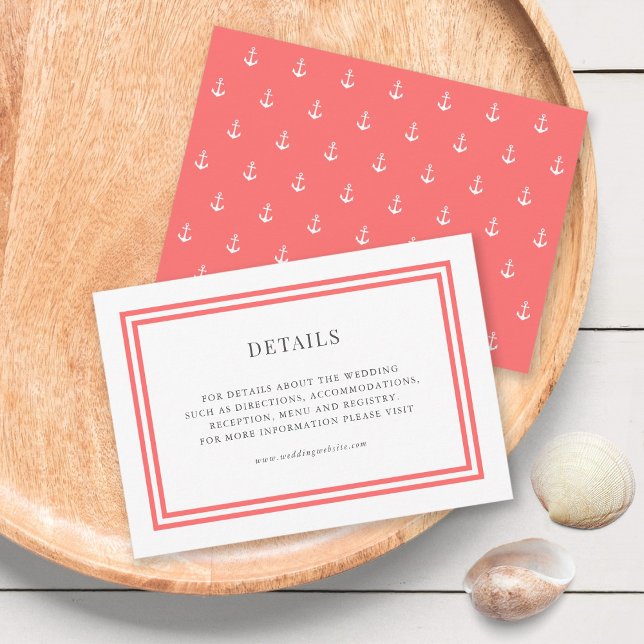 Carte D'accompagnement Détails du Mariage d'Ancre couleur classique modif (Créateur téléchargé)