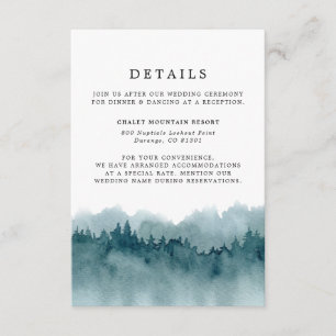 Carte D'accompagnement Détails du Mariage d'aquarelle de forêt