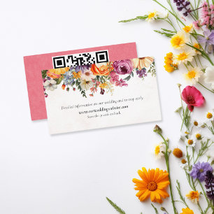 Carte D'accompagnement Détails du Mariage d'aquarelle florale vibrante