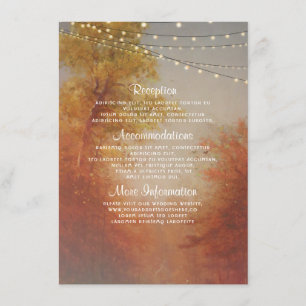 Carte D'accompagnement Détails du Mariage de automne rustique de la chaîn