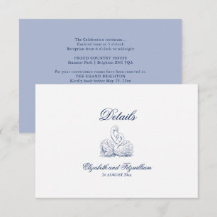 Carte D'accompagnement Détails du Mariage de bouquet de nuptiale