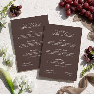 Carte D'accompagnement Détails du mariage de Brown