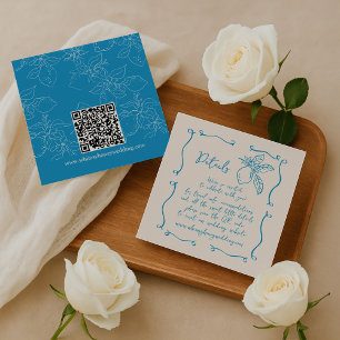 Carte D'accompagnement Détails du Mariage de citron tiré à la main Code Q