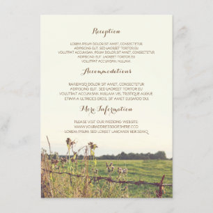 Carte D'accompagnement Détails du Mariage de clôture rurale