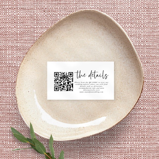 Carte D'accompagnement Détails du Mariage de code QR couleur simple (Créateur téléchargé)