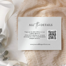 Carte D'accompagnement Détails du Mariage de code QR simple de script con